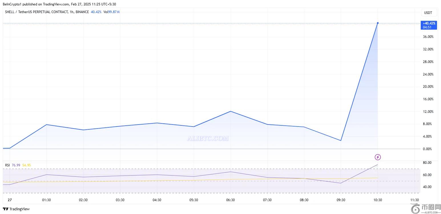 SHELL币价格因币安上市公告而飙升40%