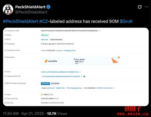 马斯克又被冒充发币！币安 CZ收到 9,000万颗Grok假币